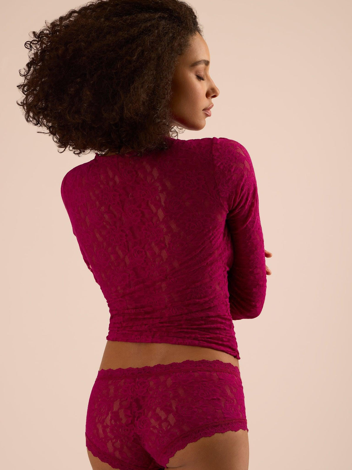 Hanky Panky Signature Lace® Long Sleeve Top From The Vine Red