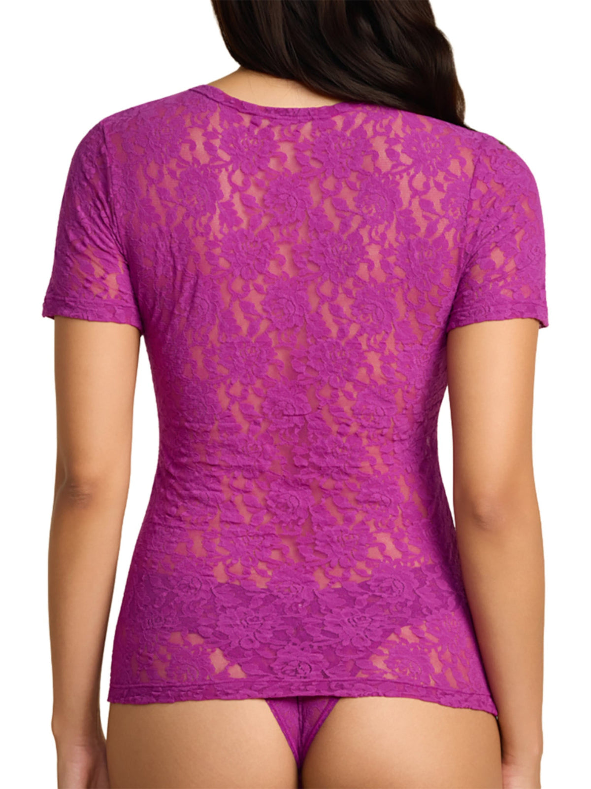Hanky Panky Signature Lace® Short Sleeve Top Boysenberry Purple