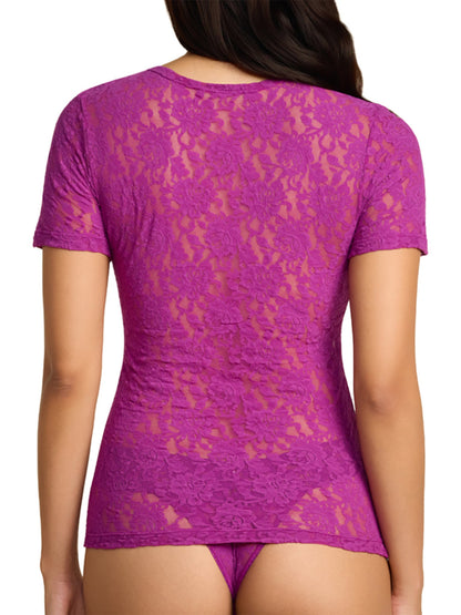 Hanky Panky Signature Lace® Short Sleeve Top Boysenberry Purple