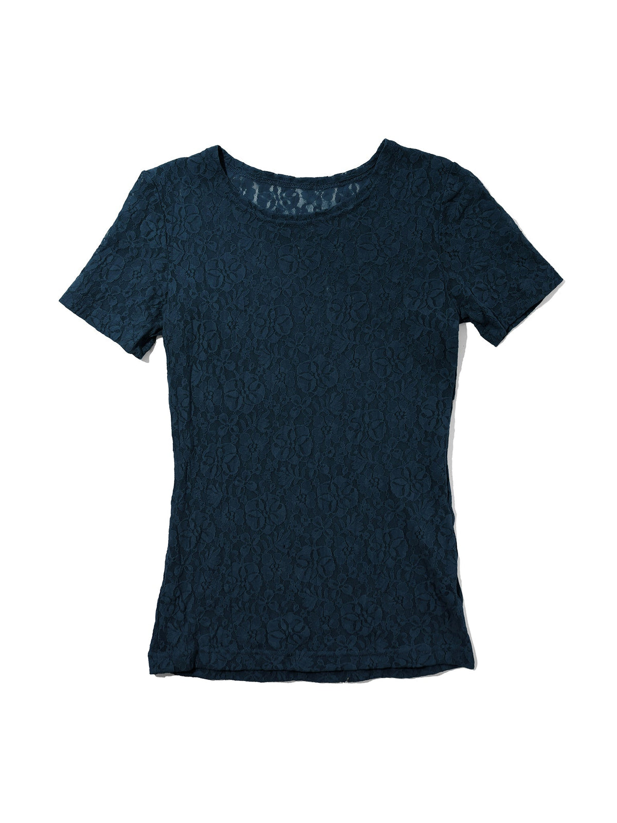 Hanky Panky Flora Lace Short Sleeve Top Night Owl Blue Sale