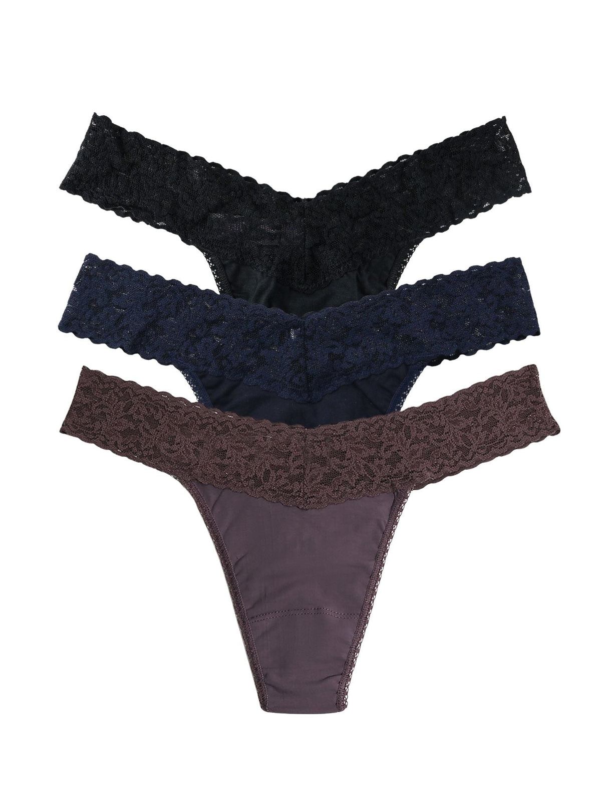 Hanky Panky Moonrise Trio 3 Pack Supima® Cotton Original Rise Thongs