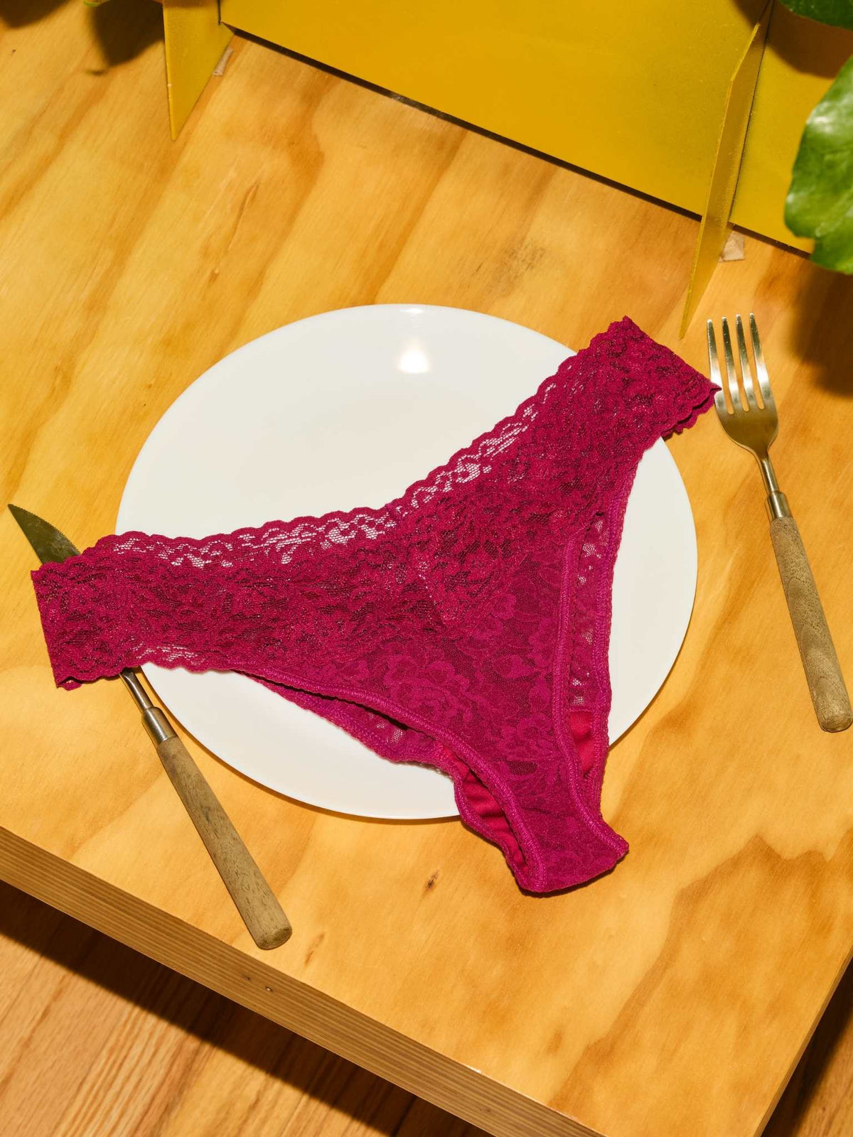 Hanky Panky Signature Lace® Low Rise Thong Dark Pomegranate Red