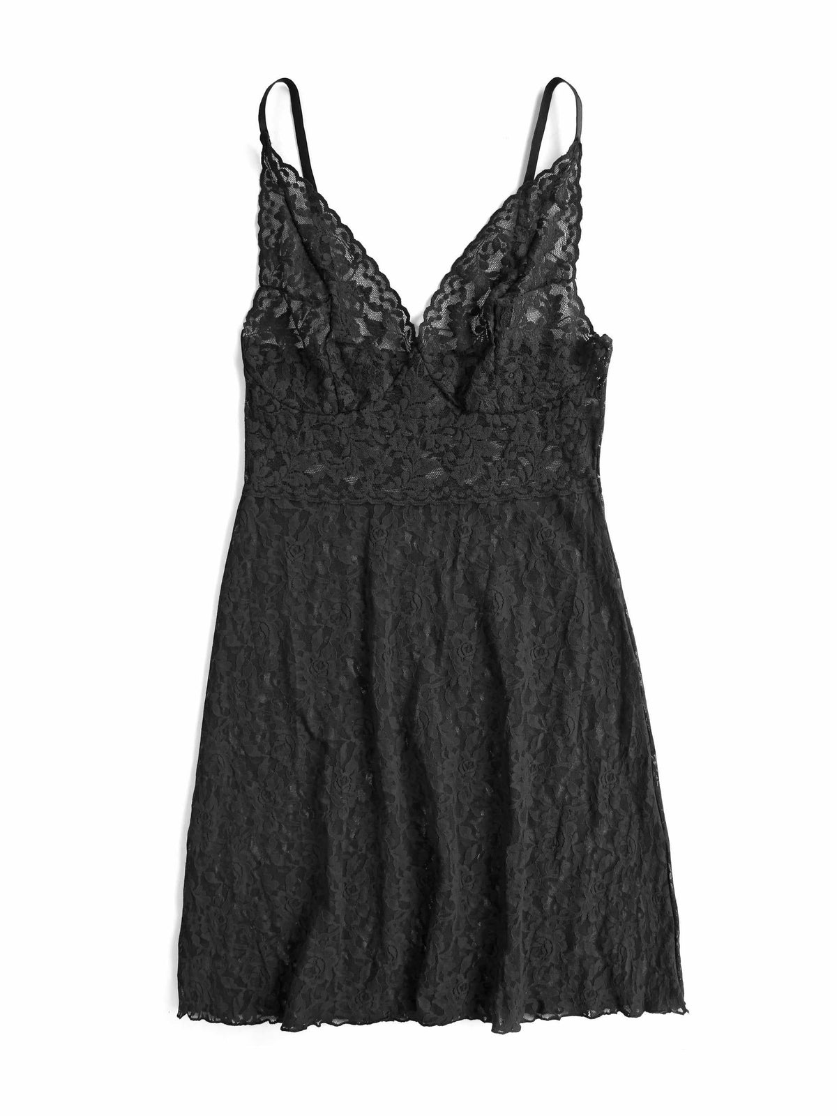 Hanky Panky Retro Lace Plunge Chemise Black