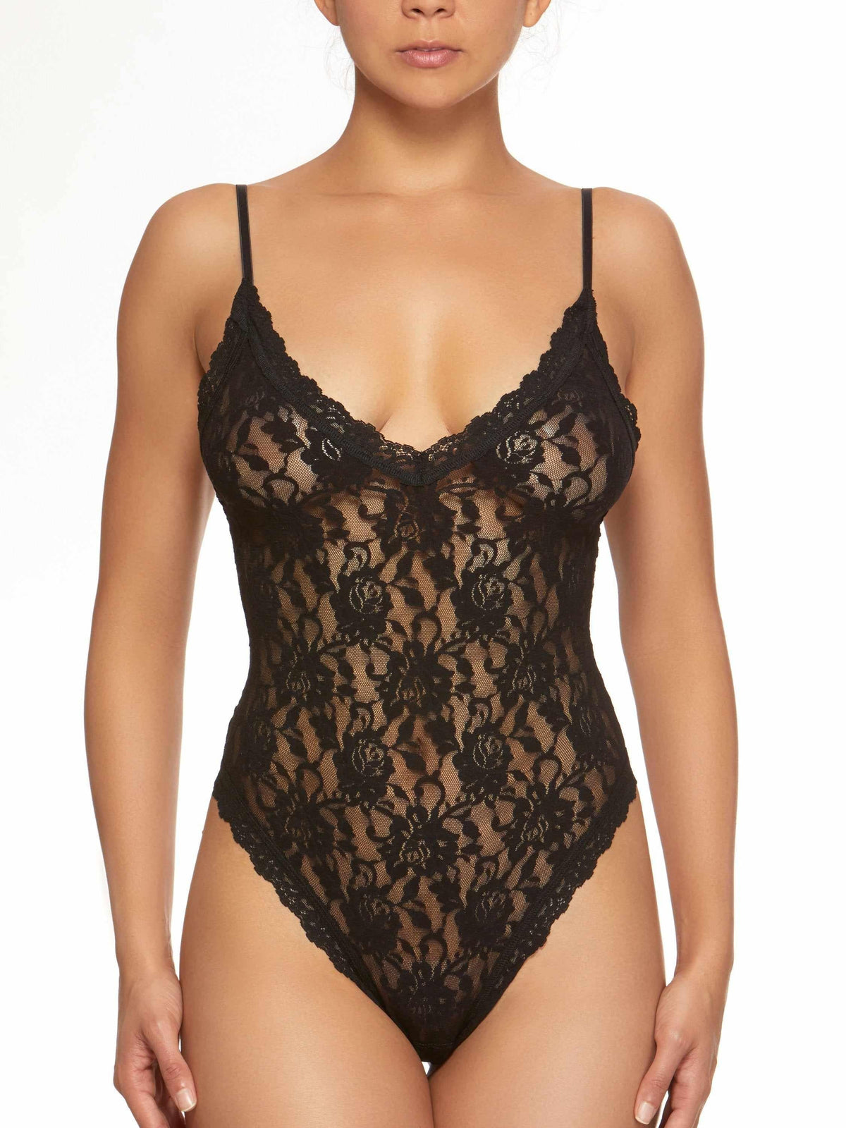 Hanky Panky Signature Lace® Thong Back Bodysuit Black