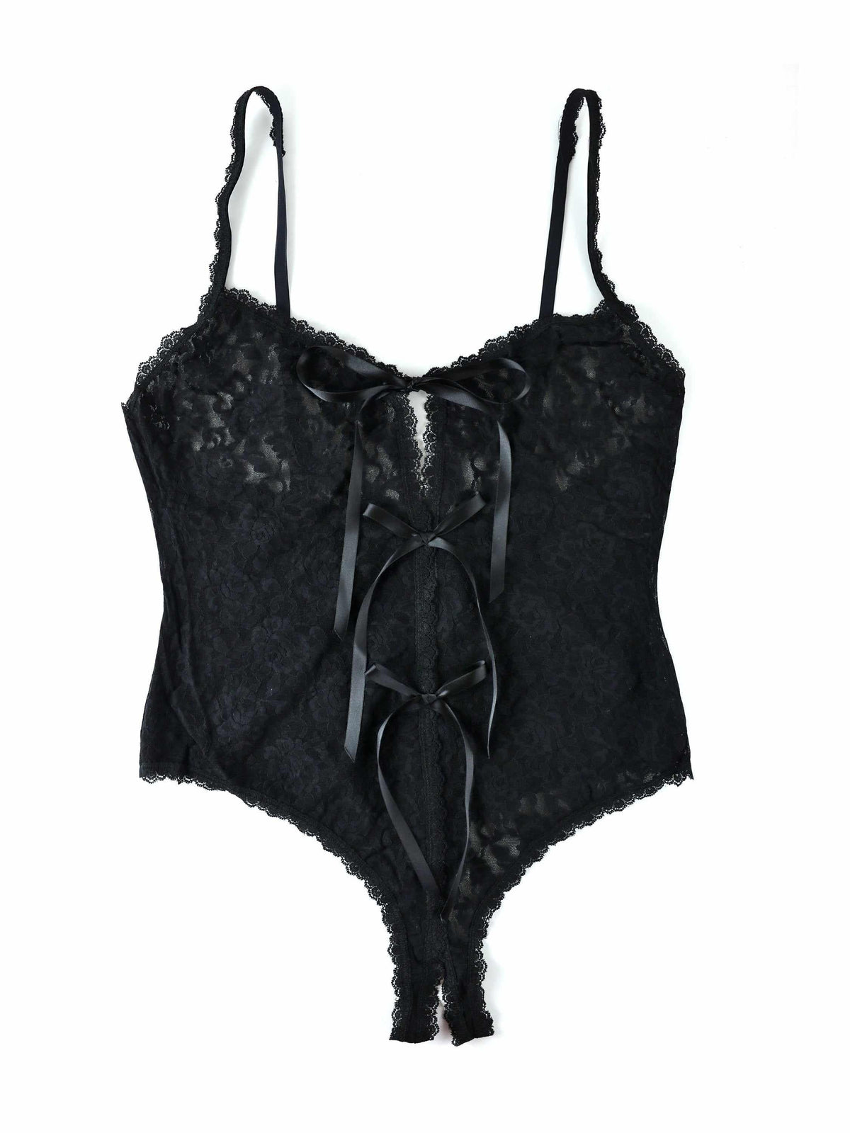 Hanky Panky &oh™ Plus Size Signature Lace® Crotchless Teddy Black Sal