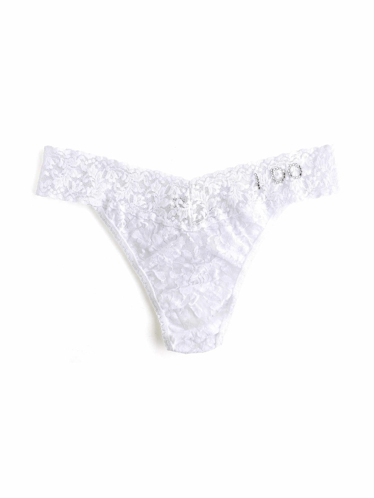 Hanky Panky I Do Crystal Signature Lace® Original Rise Thong White
