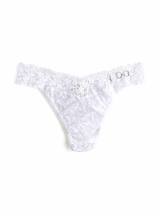 Hanky Panky I Do Crystal Signature Lace® Original Rise Thong White