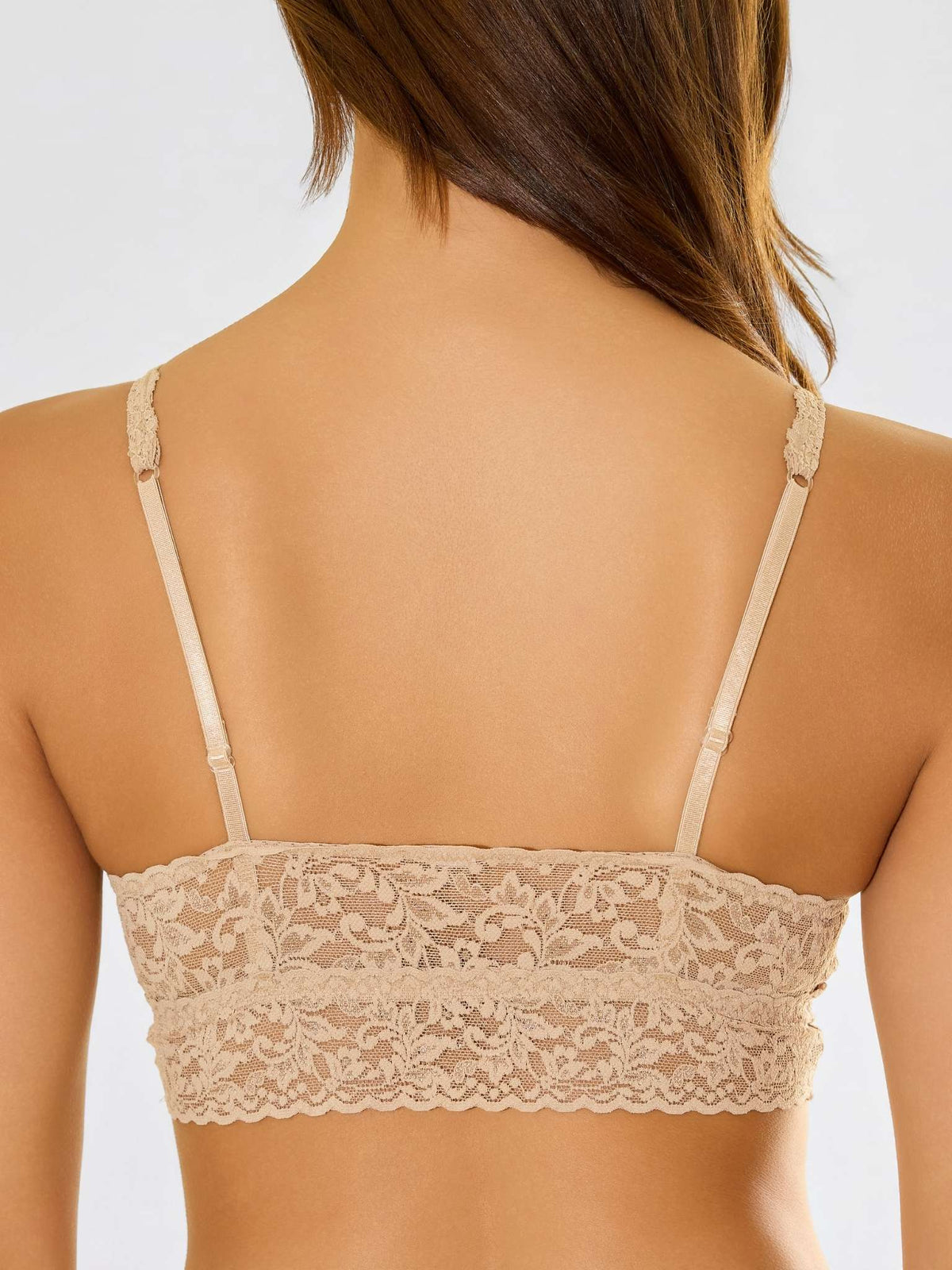 Hanky Panky V-Neck Retro Lace Bralette Chai