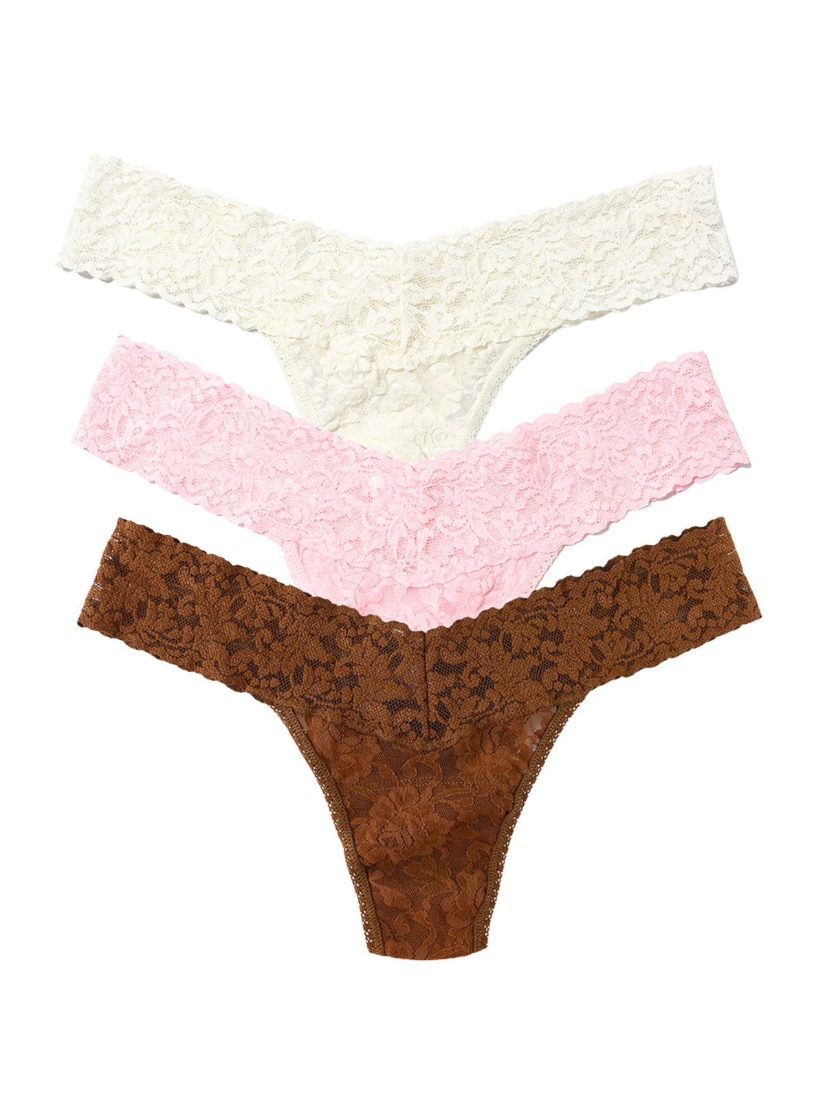 Hanky Panky Signature Lace® Low Rise Thong Ice Cream 3 Pack Neapolitan Ice Cream