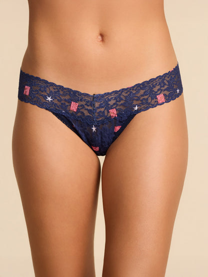 Hanky Panky Signature Lace® Low Rise Thong And SAXX Super Soft Vibe Boxer Brief USA Signet-Maritime
