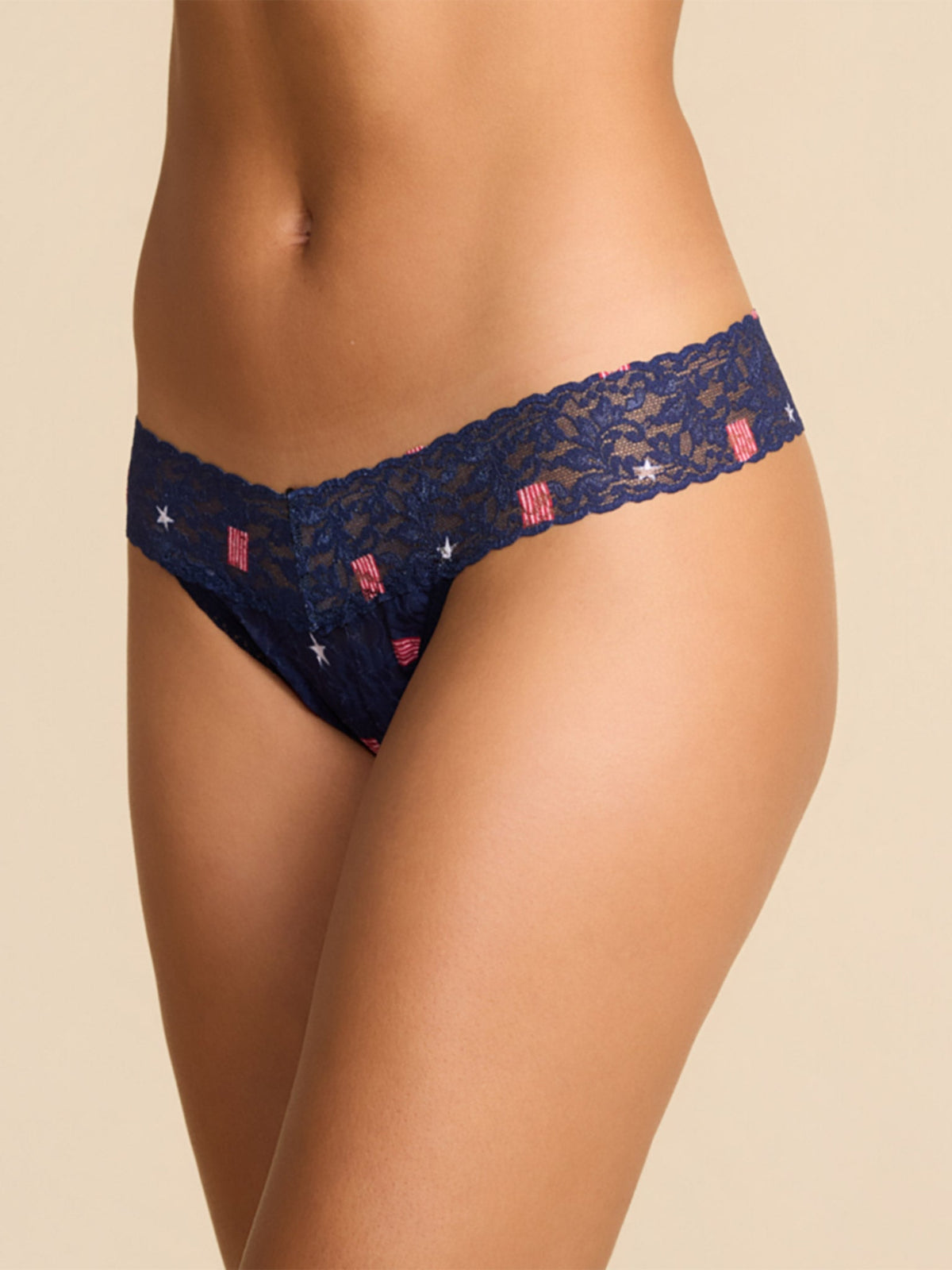 Hanky Panky Signature Lace® Low Rise Thong And SAXX Super Soft Vibe Boxer Brief USA Signet-Maritime