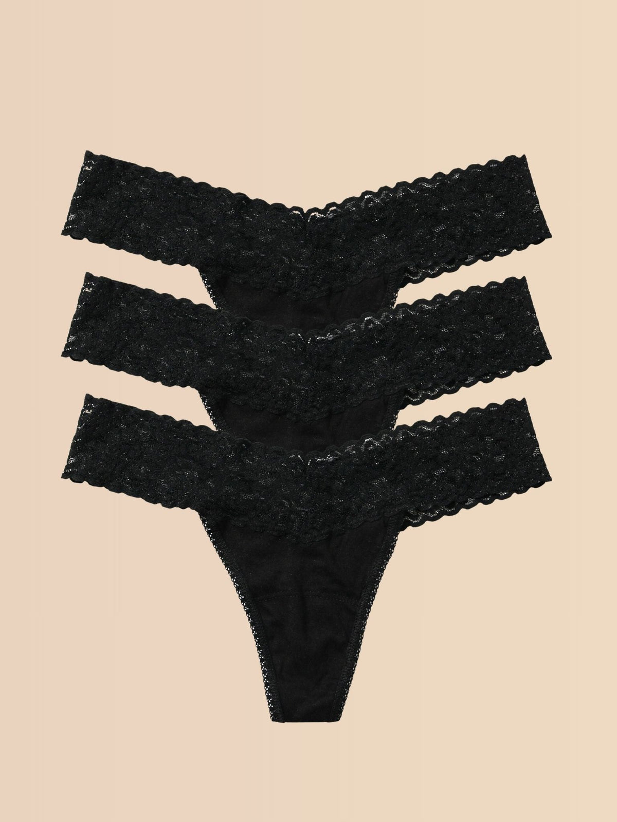 Hanky Panky DreamEase™ Low Rise Thong 3 Pack Black
