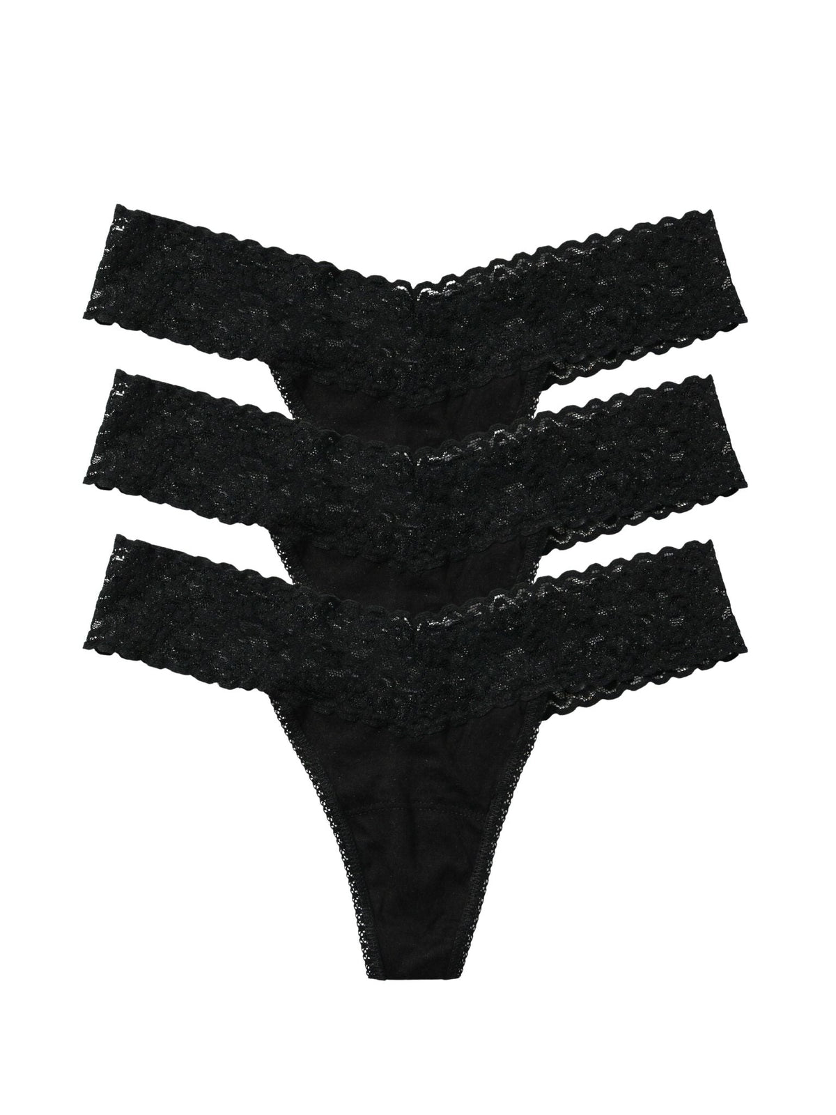 Hanky Panky DreamEase™ Low Rise Thong 3 Pack Black