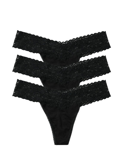 Hanky Panky DreamEase™ Low Rise Thong 3 Pack Black