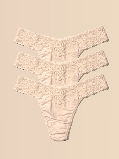 Hanky Panky DreamEase™ Original Rise Thong 3 Pack Chai