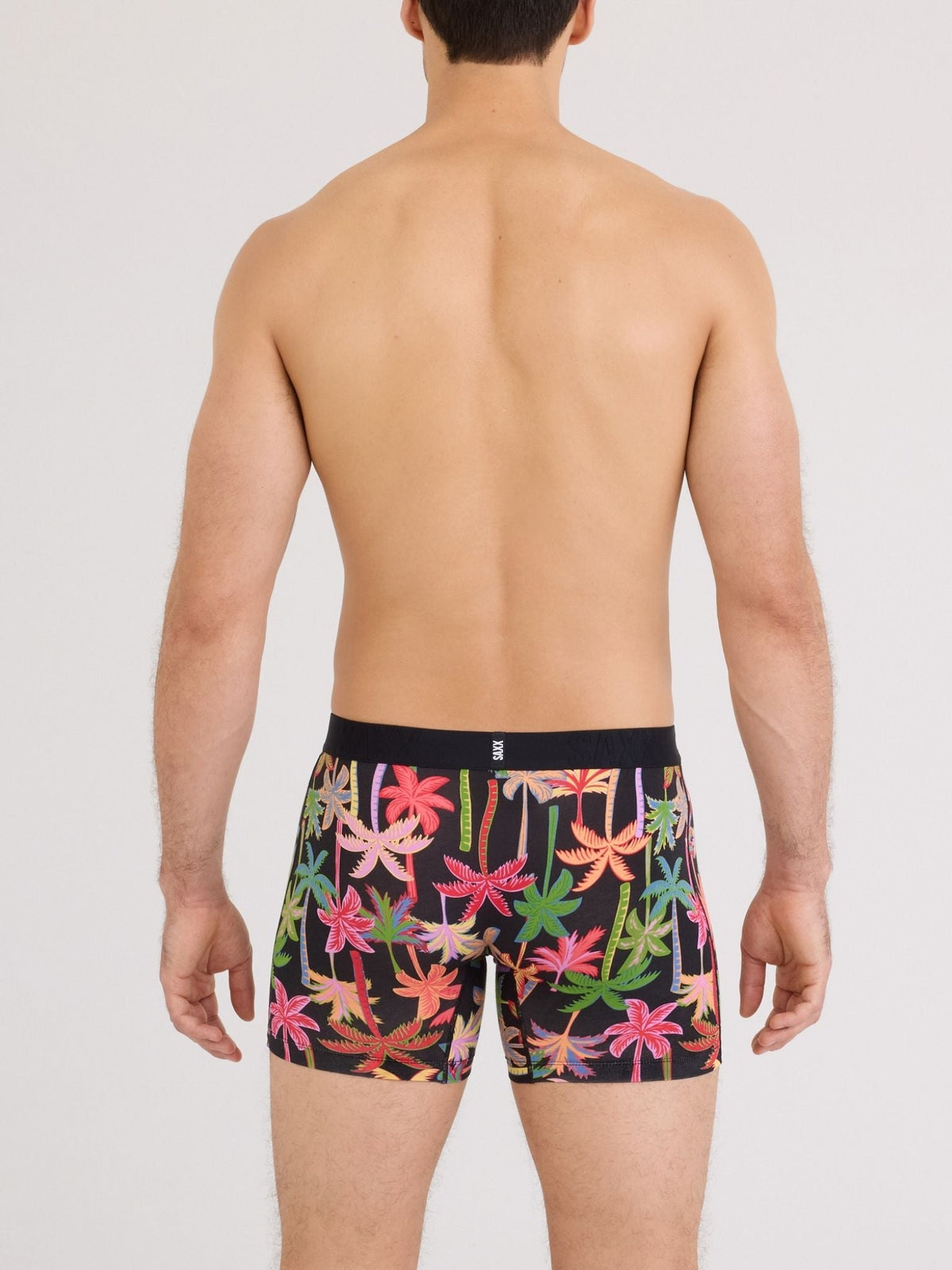 Hanky Panky Signature Lace® Original Rise Printed Thong And SAXX Drop Temp Cooling Cotton Boxer Brief Mixed Palms-Black