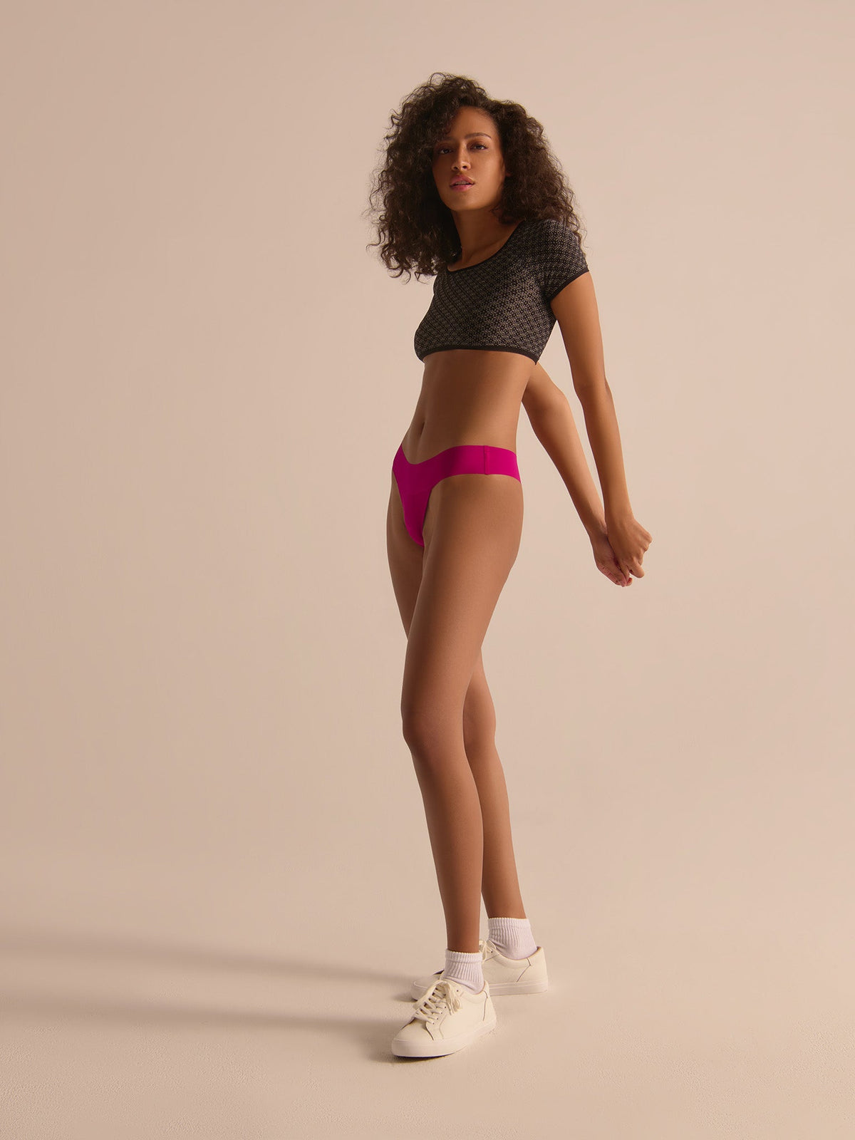 Hanky Panky BreatheSoft™ Natural Rise Thong Hot Fuchsia Pink