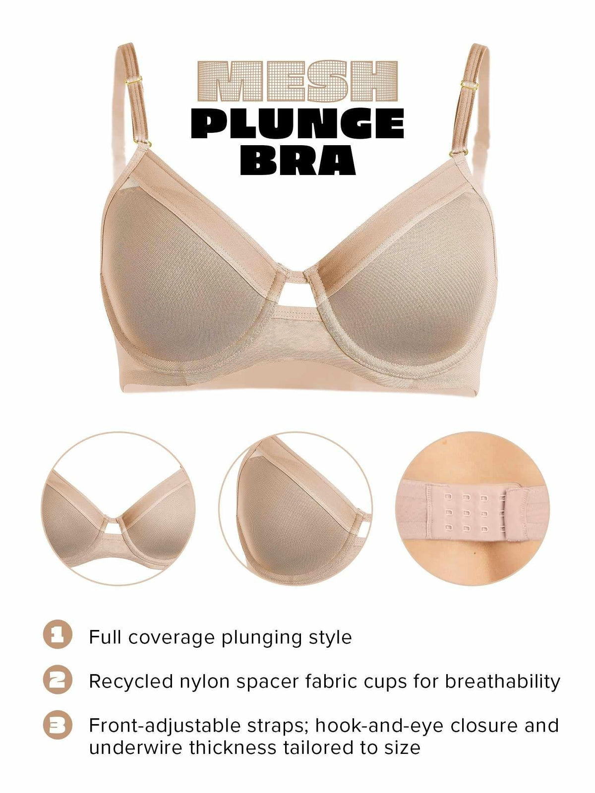 Hanky Panky Lined Mesh Plunge Bra Chai Sale