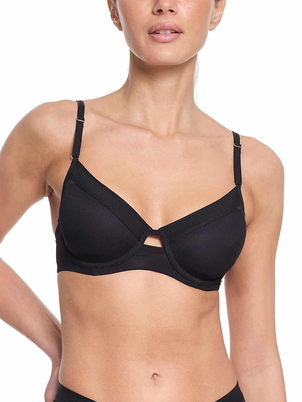 Hanky Panky Lined Mesh Plunge Bra Black Sale
