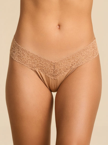 Hanky Panky Supima® Cotton Low Rise Thong Sun Tan
