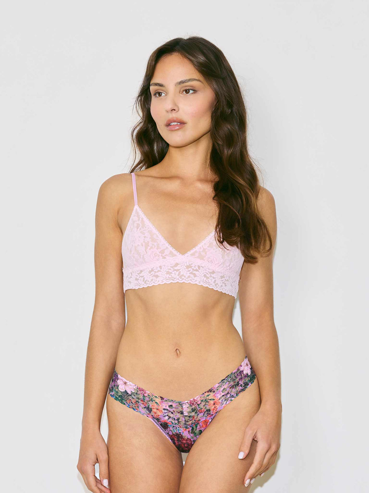 Hanky Panky Printed Signature Lace® Low Rise Thong Perennial Purple Floral