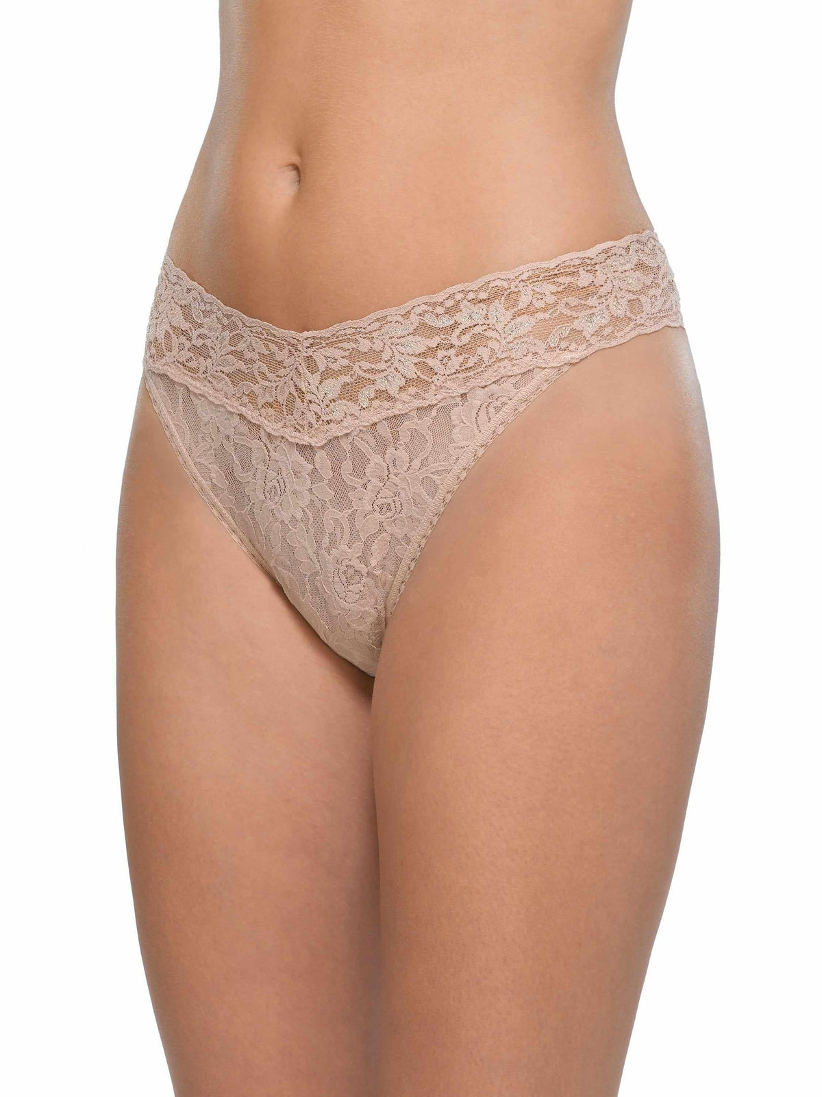 Hanky Panky Bottle Service 3 Pack Signature Lace® Original Rise Thongs In Printed