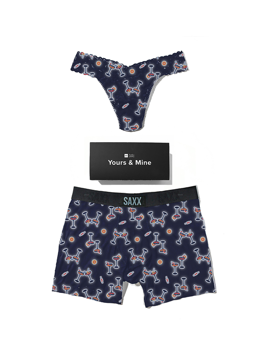Hanky Panky Signature Lace® Original Rise Thong And Saxx Super Soft Vibe Boxer Bri