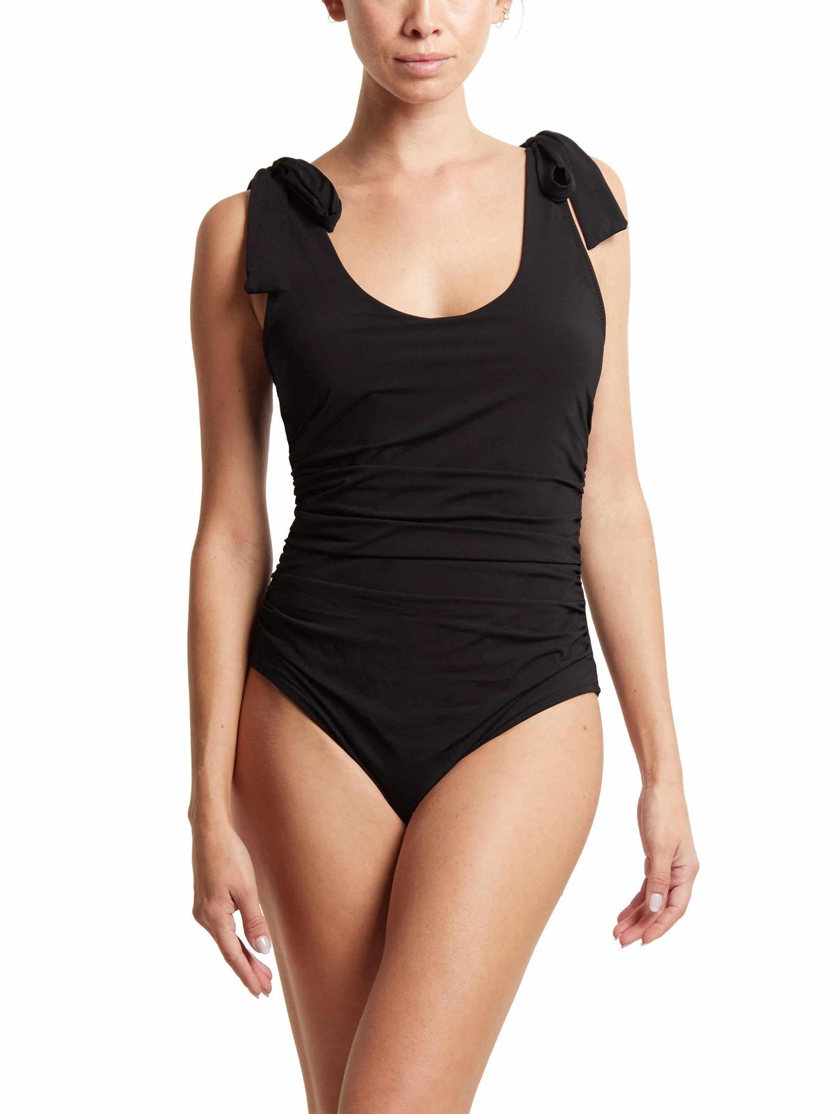 Hanky Panky Ruched Bow One Piece Swimsuit Black