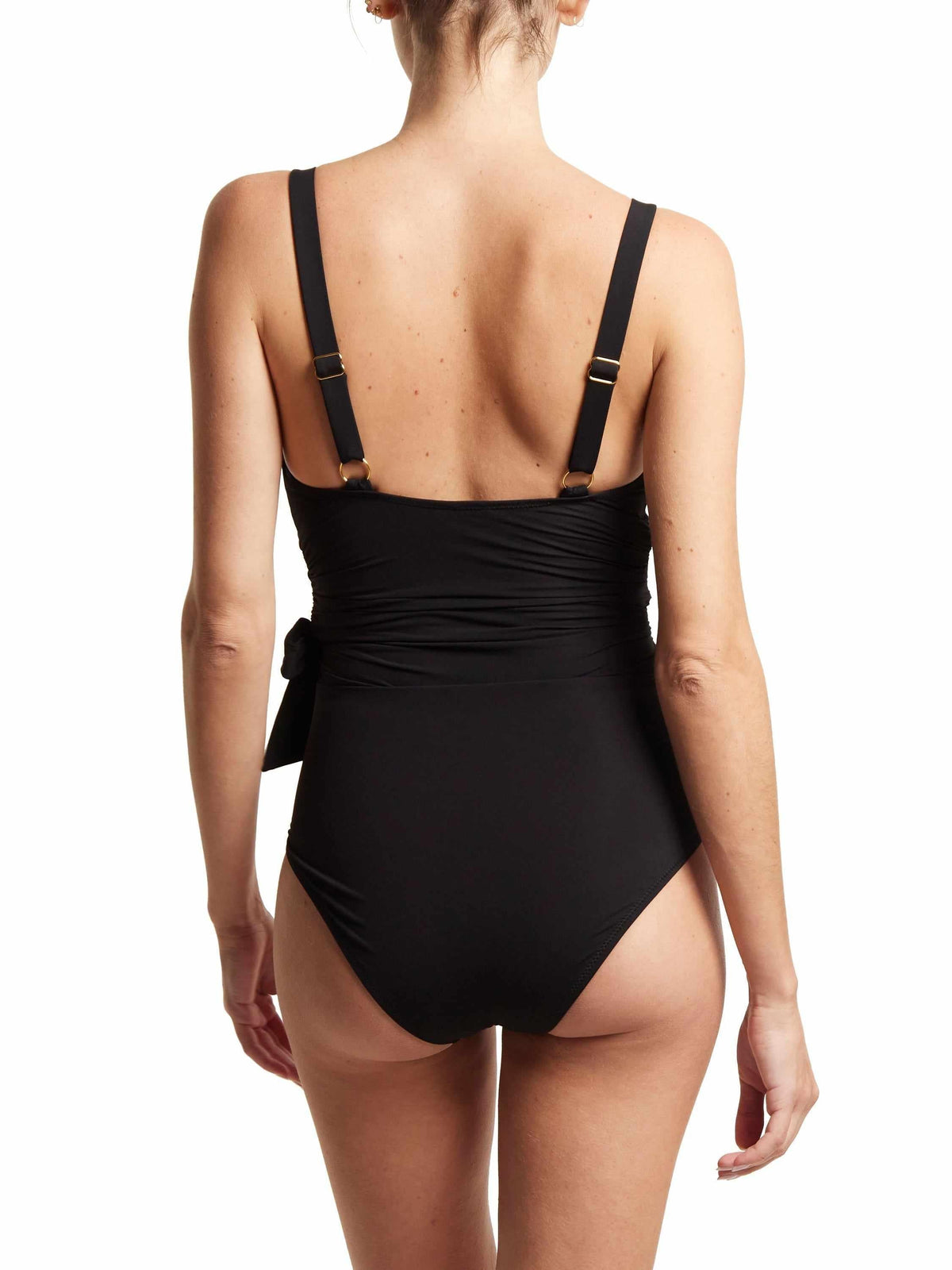 Hanky Panky Wide Strap Wrap One Piece Swimsuit Black