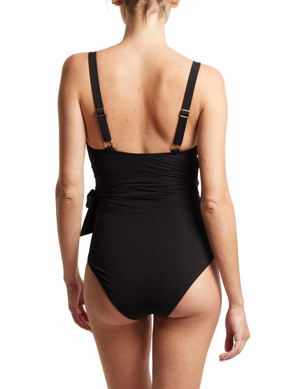 Hanky Panky Wide Strap Wrap One Piece Swimsuit Black