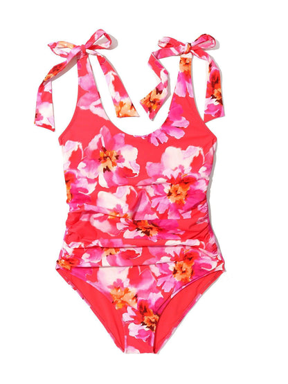 Hanky Panky Ruched Bow One Piece Swimsuit Out Of Office Pink Sale