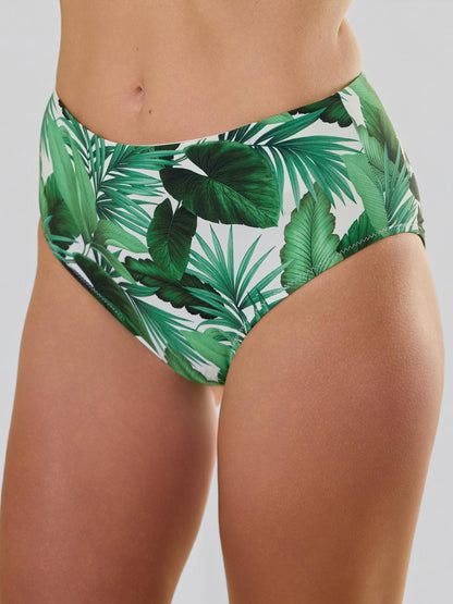 Hanky Panky Swim High Rise Bottom Stay Floral Palm Tree Green